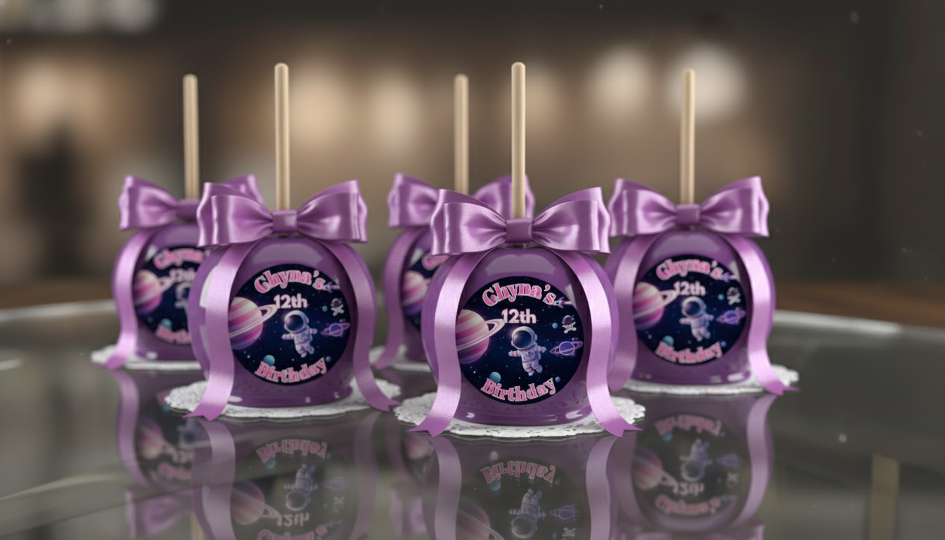 Galaxy Birthday Candy Apple Template