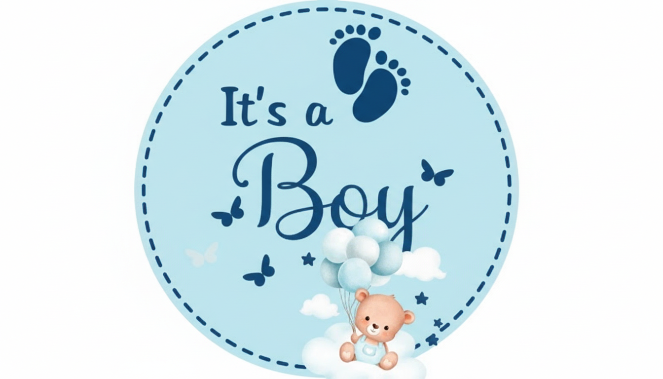 Teddy Bear Boy Baby Shower Candy Apple Template