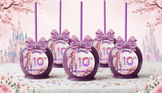Princess Party Candy Apple Template