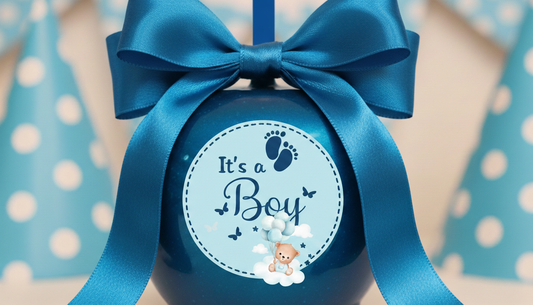 Teddy Bear Boy Baby Shower Candy Apple Template