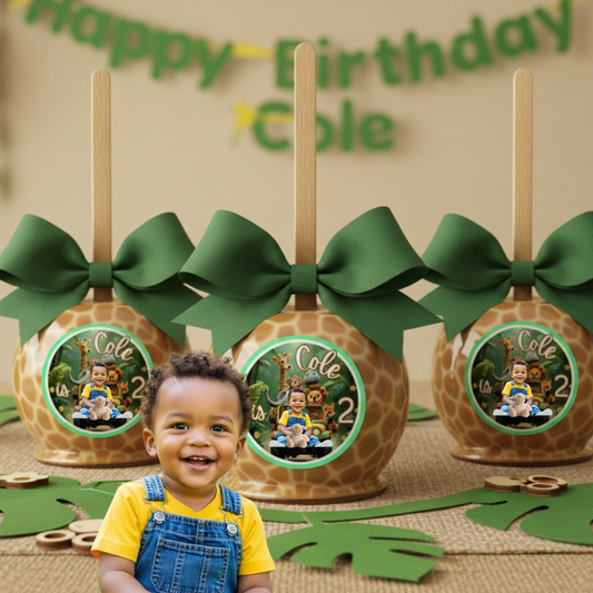 Safari Birthday Candy Apple Template