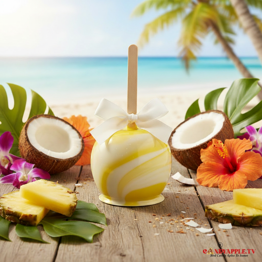 Piña Colada Candy Apple with Logo